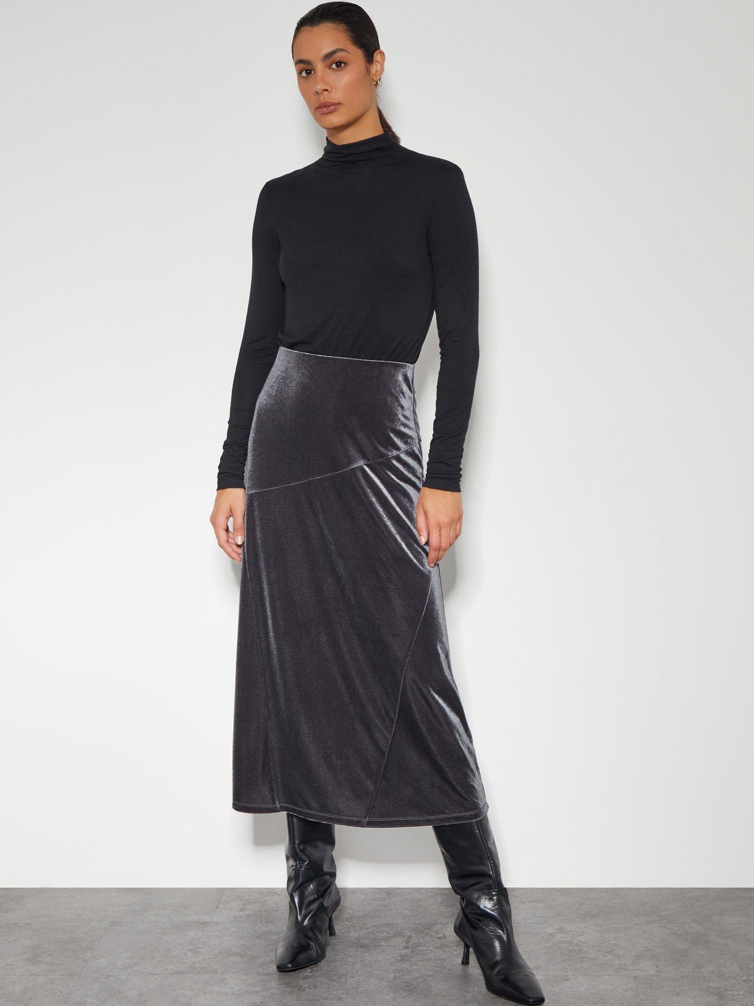 John lewis black velvet skirt hotsell