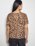 Monsoon Amy Animal Print Jumper, Brown/Multi