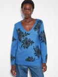 Monsoon Jess Floral Jumper, Blue/Multi