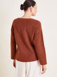 Monsoon Luci Button Side Jumper, Brown