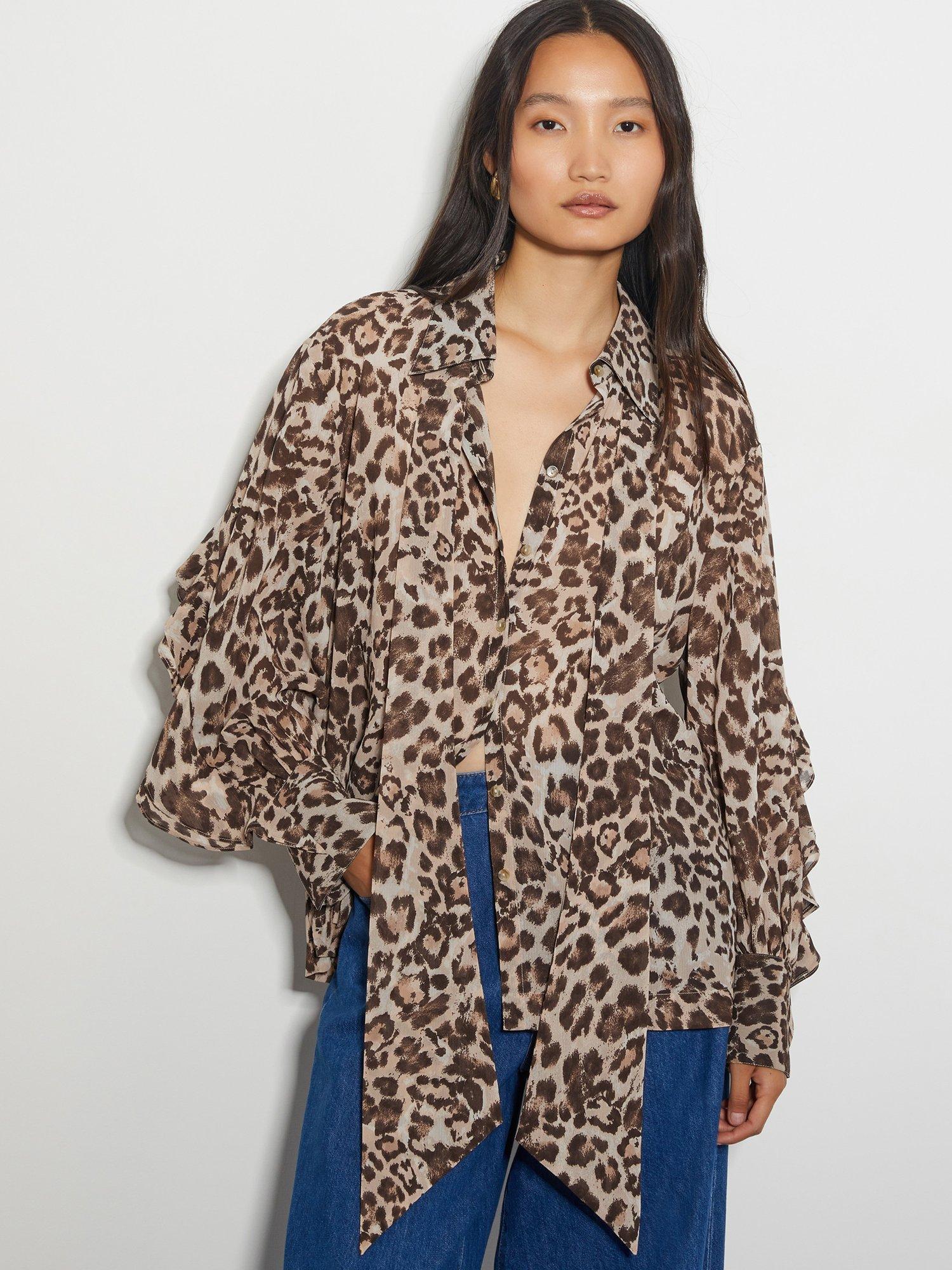 Monsoon Allegra Animal Print Top, Brown/Multi