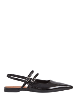 Vagabond Shoemakers Hermine Patent Leather Pointed Slingback Flats, Black, Black