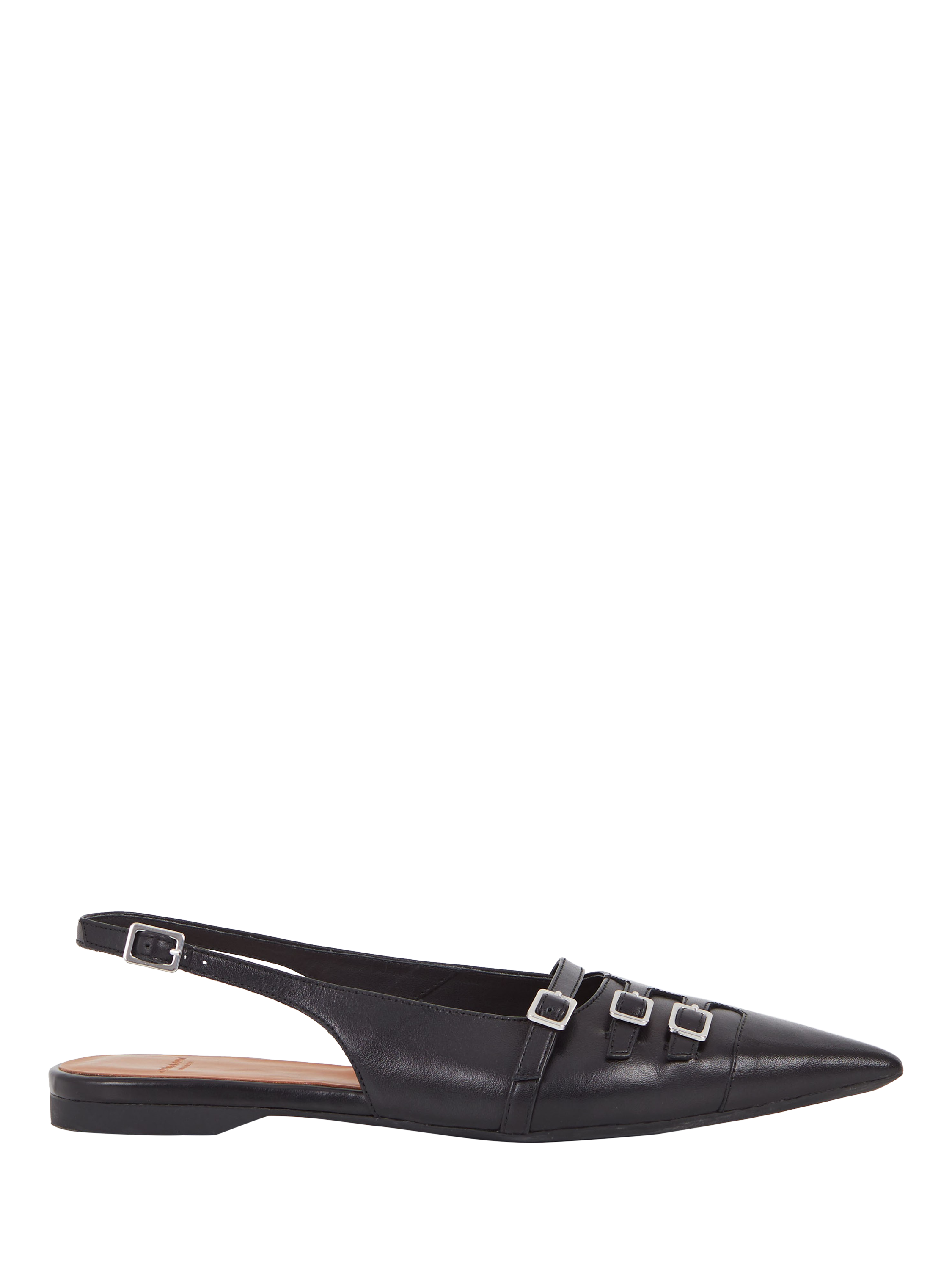 Product image 1 of 3, which shows Vagabond Shoemakers Hermine Leather Pointed Slingback Flats, Black, 7