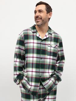 Cyberjammies Forrest Check Pyjama Top, Green - view 2, Green