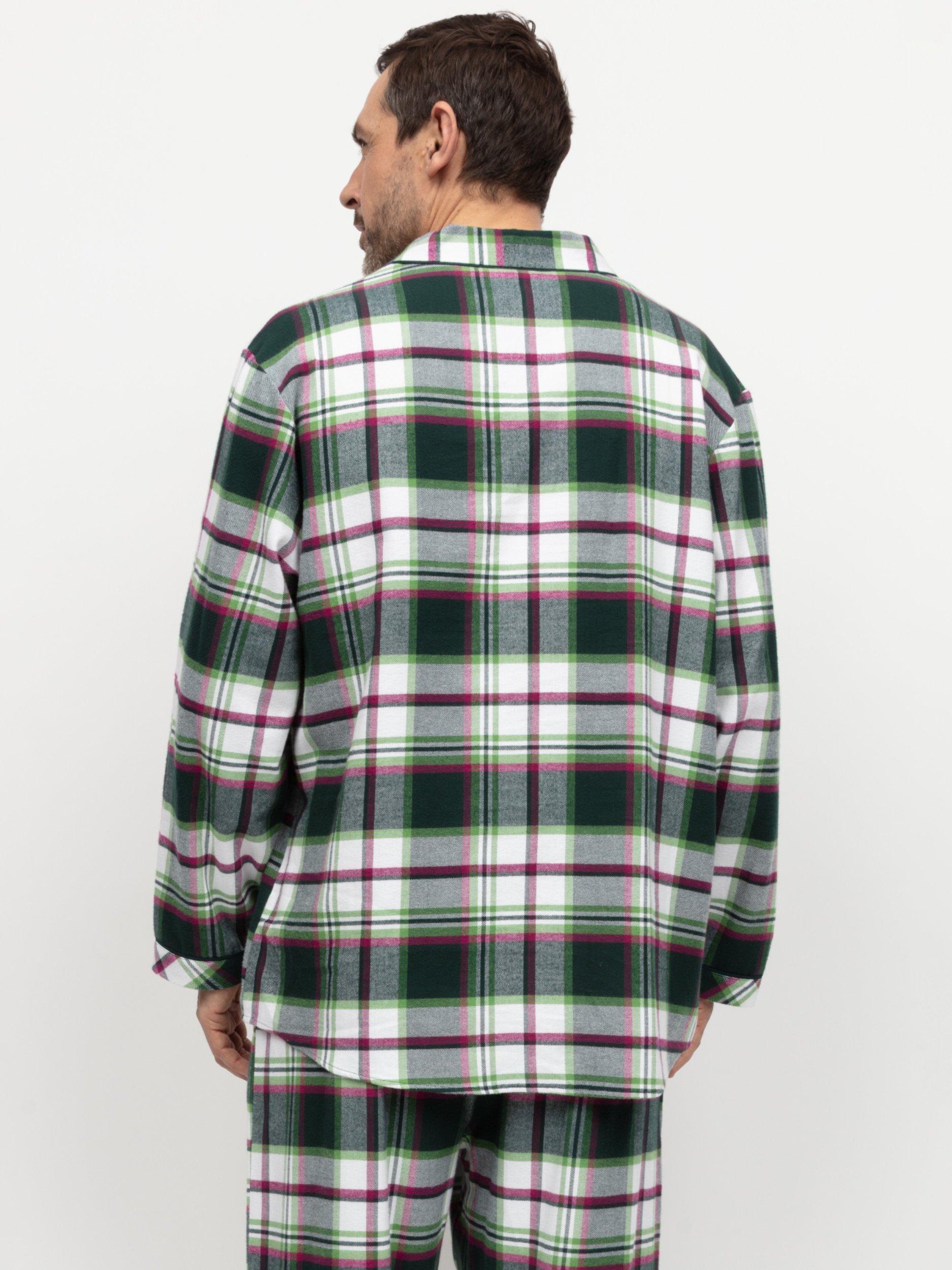Product image 3 of 4, which shows Cyberjammies Forrest Check Pyjama Top, Green, S