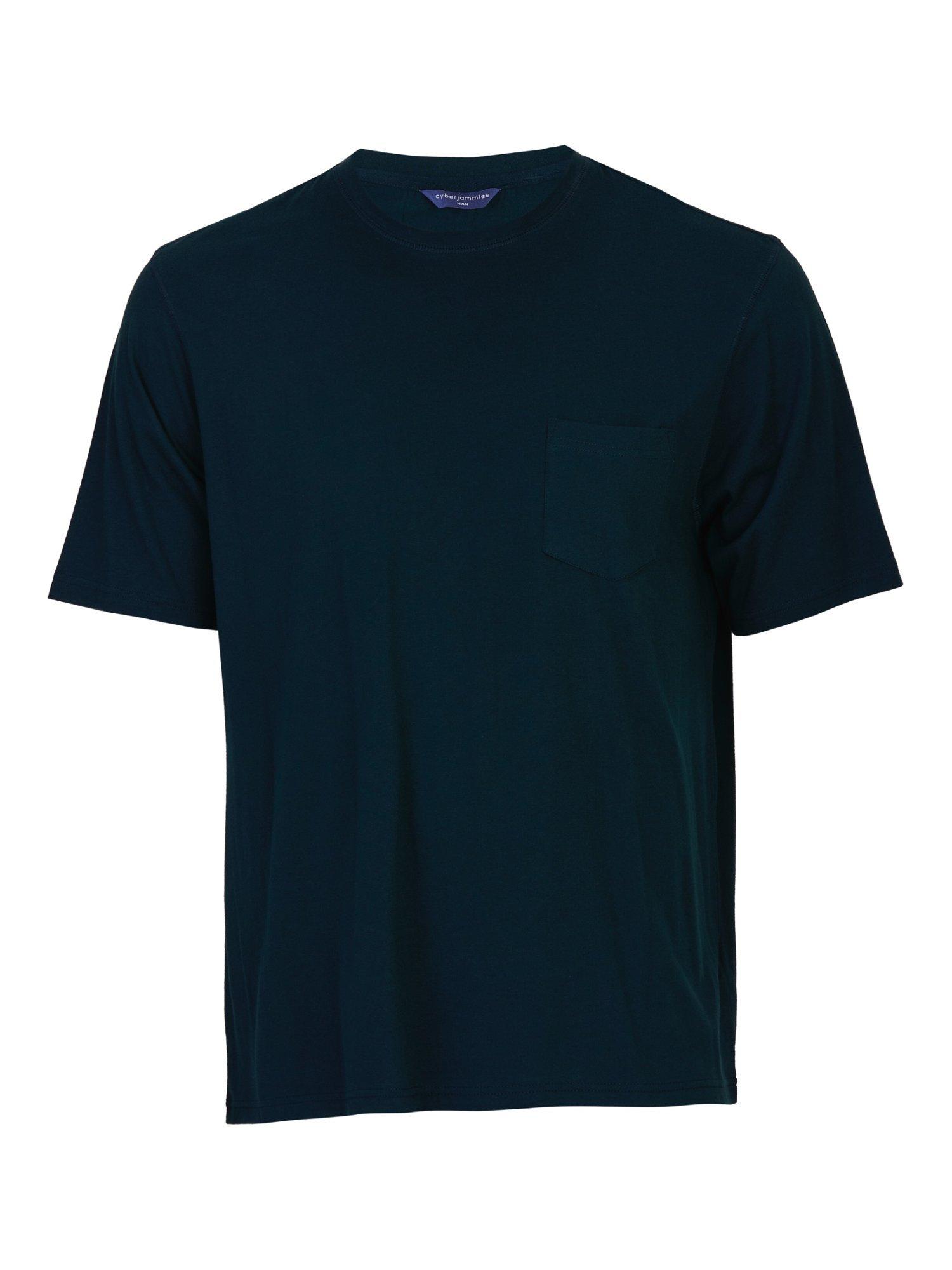 Product image 4 of 4, which shows Cyberjammies Forrest Short Sleeve Pyjama Top, Green, S