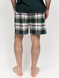 Cyberjammies Brushed Check Pyjama Shorts, Green/Multi