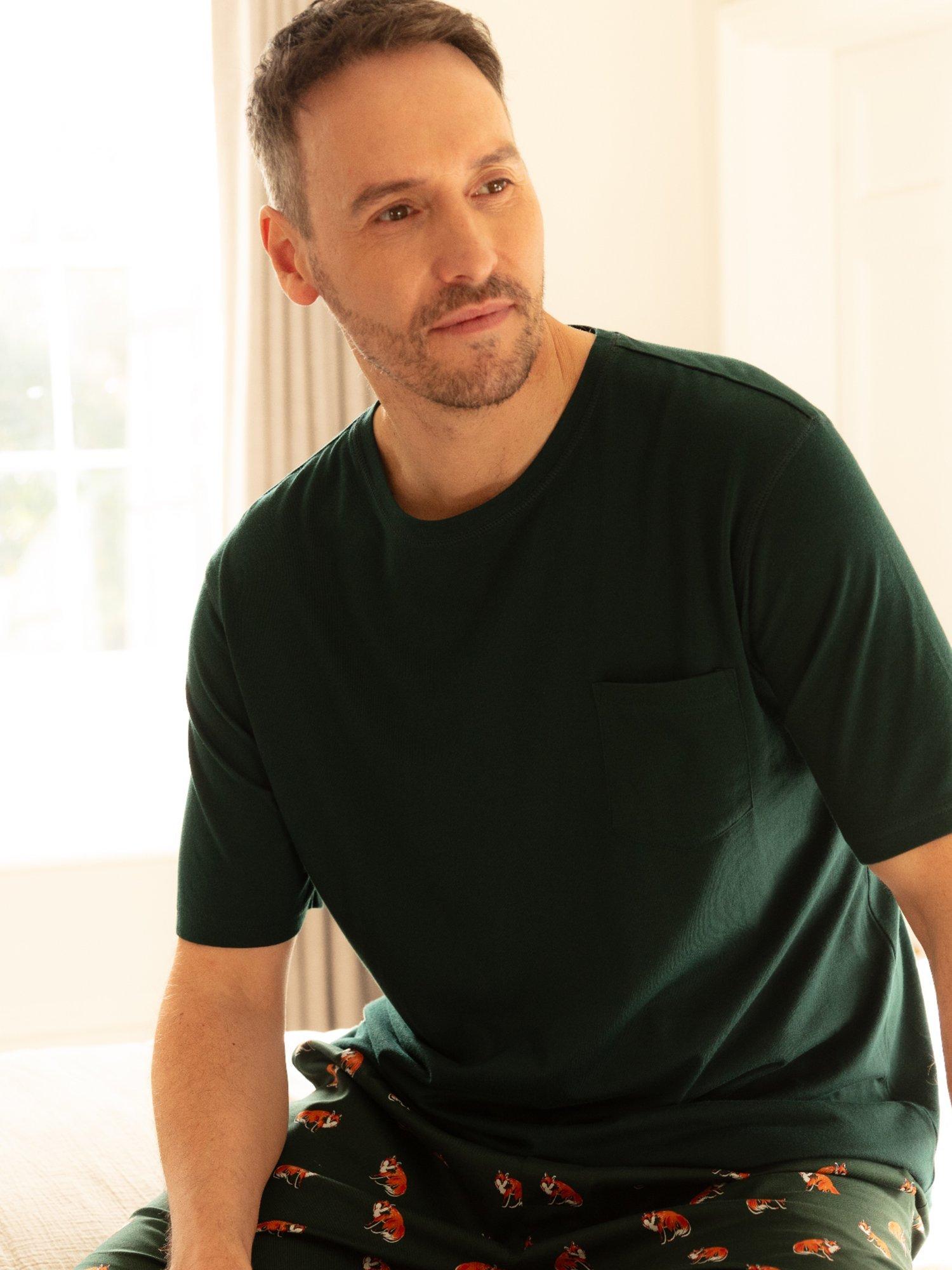 Product image 1 of 4, which shows Cyberjammies Forrest Fox Print Pyjama Shorts, Green, S