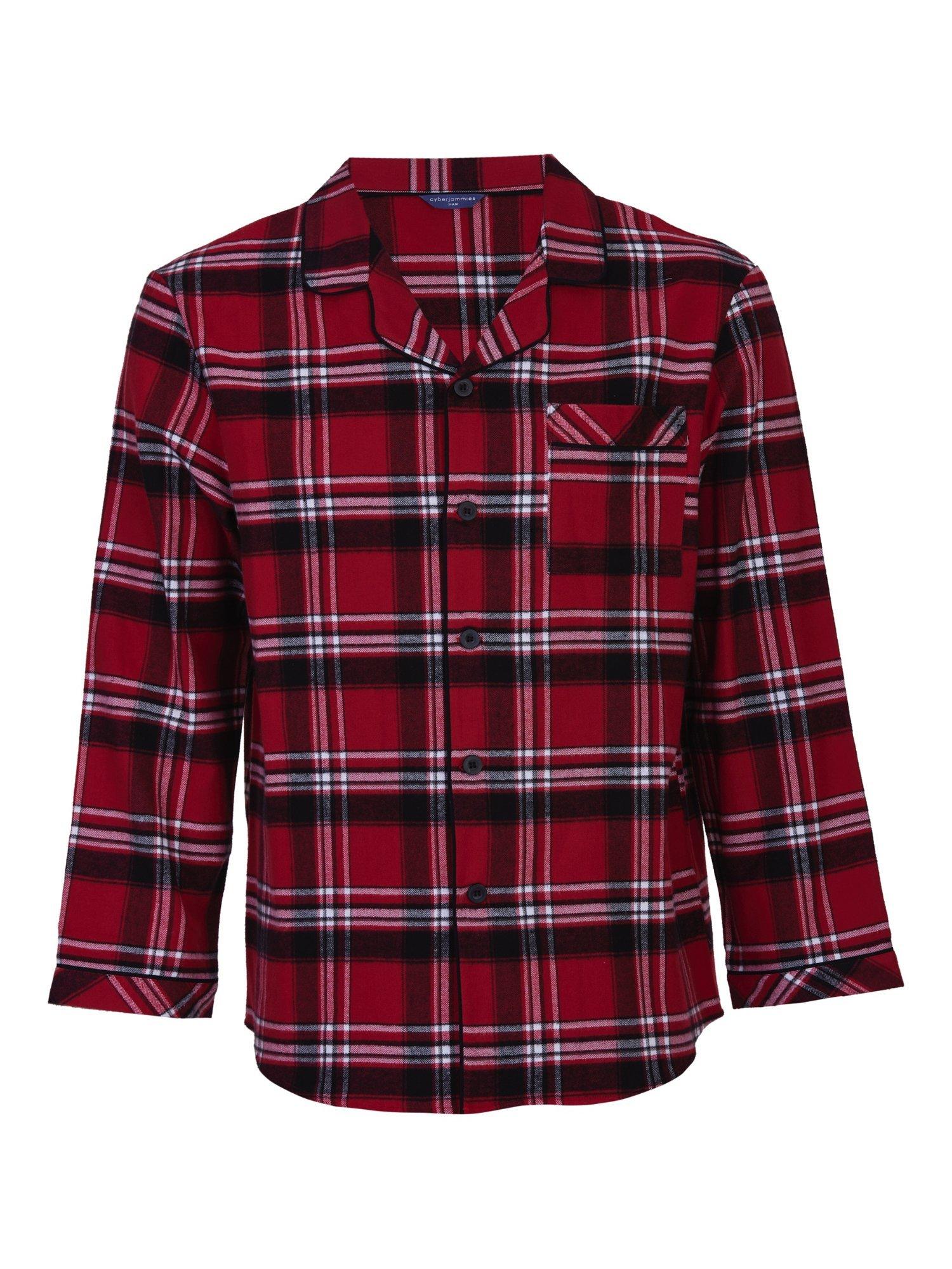 Product image 4 of 4, which shows Cyberjammies Louis Check Pyjama Top, Red, S