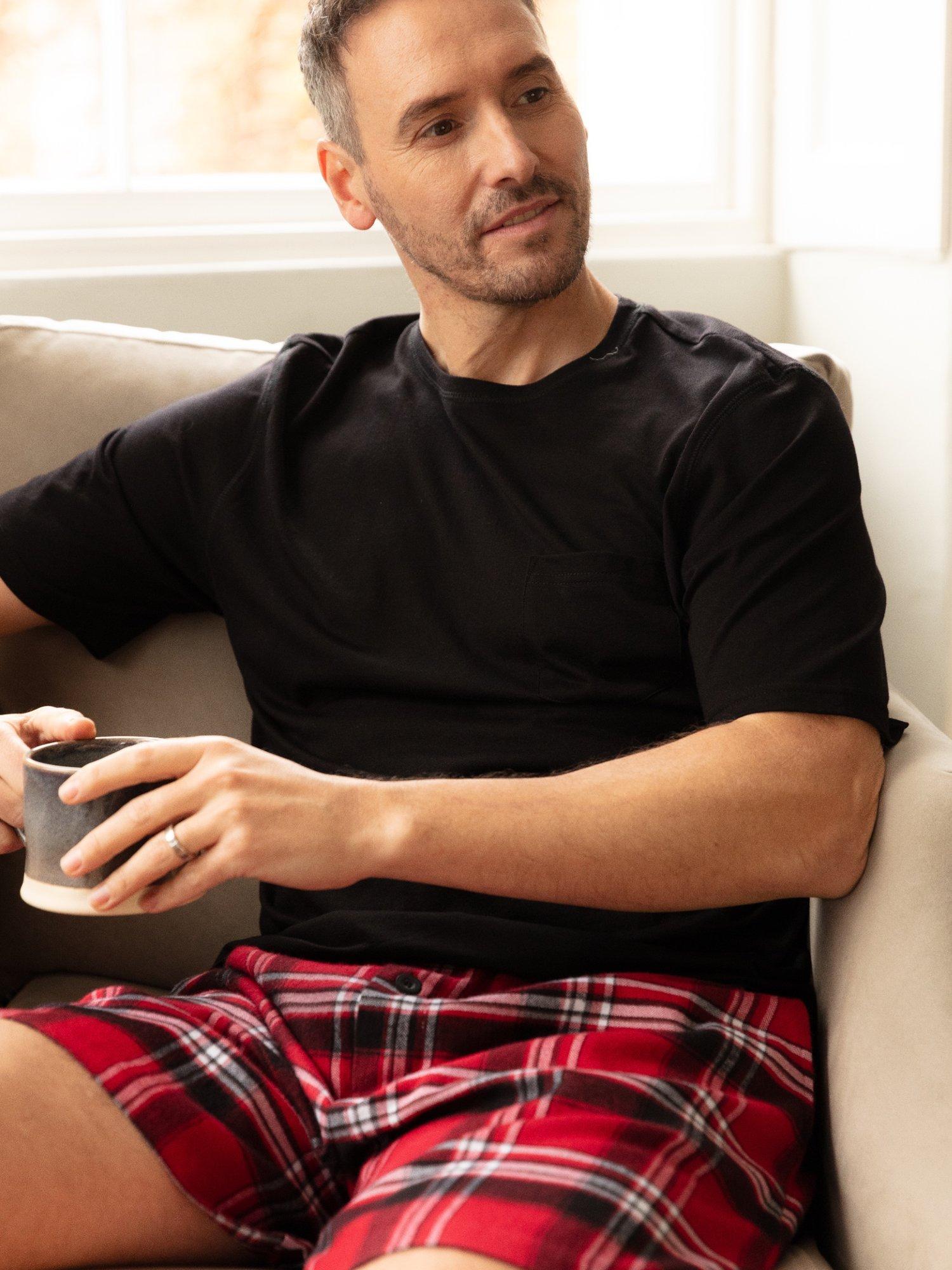 Product image 1 of 4, which shows Cyberjammies Louis Check Pyjama Shorts, Red, S