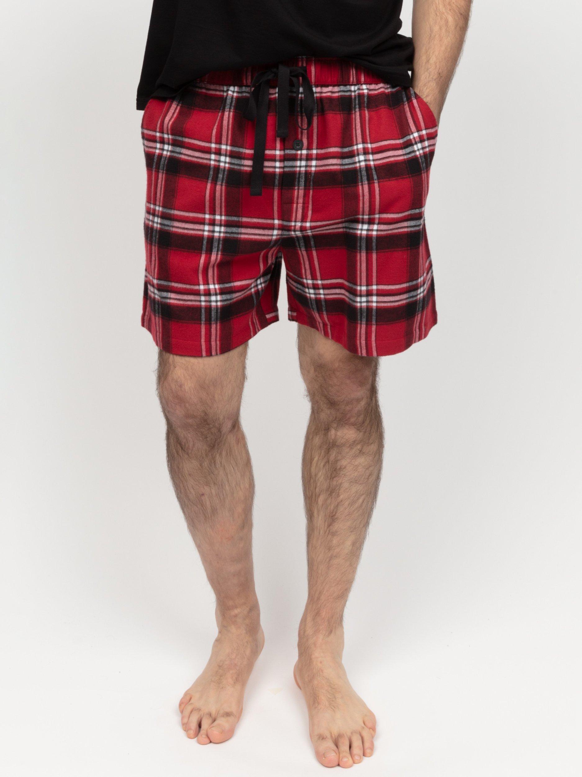 Product image 2 of 4, which shows Cyberjammies Louis Check Pyjama Shorts, Red, S