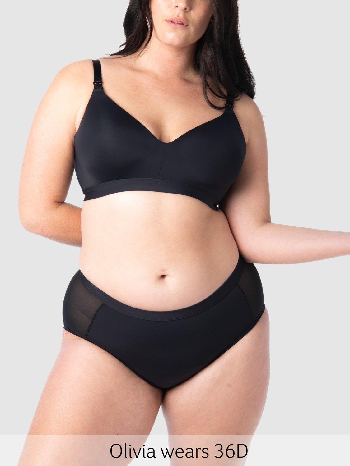 Product image 2 of 7, which shows Hotmilk Infinite T-Shirt Wire Free Maternity and Nursing Bra, Black, 32E