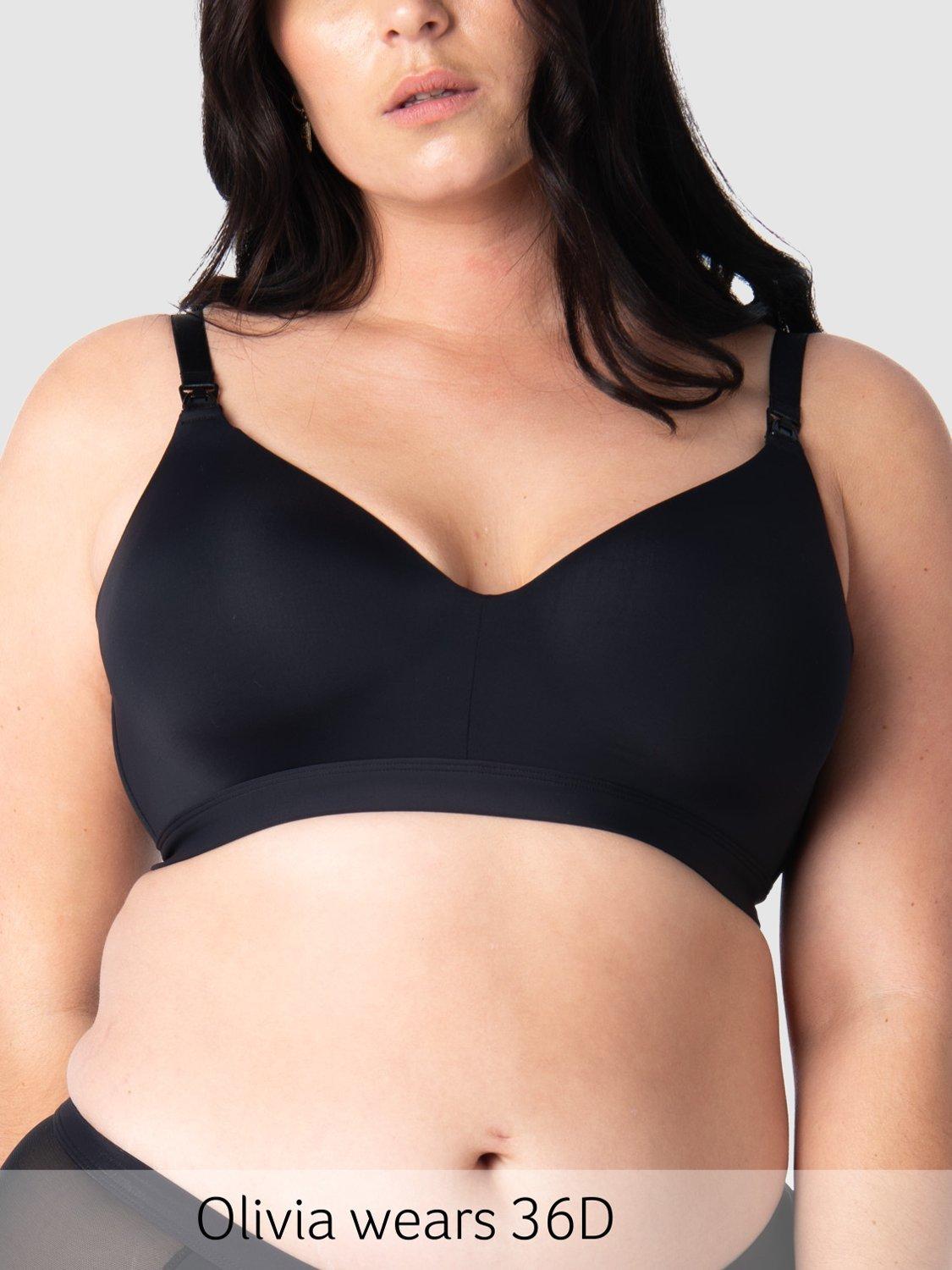 Product image 6 of 7, which shows Hotmilk Infinite T-Shirt Wire Free Maternity and Nursing Bra, Black, 32E