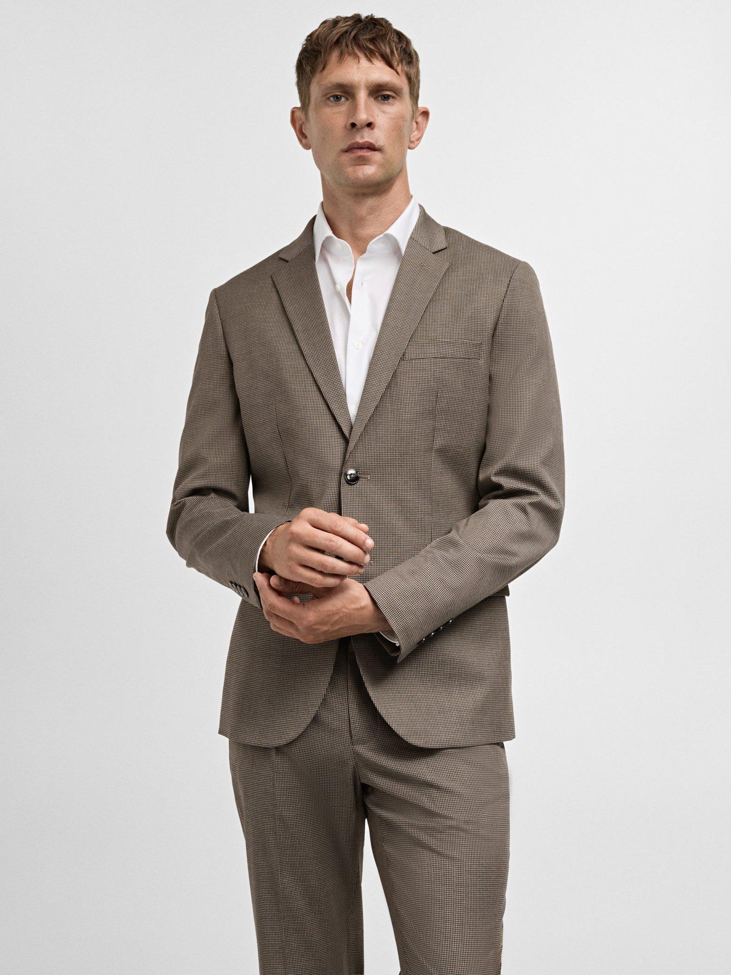 Product image 1 of 8, which shows Mango Paris Super Slim Fit Blazer, Light Beige, 34