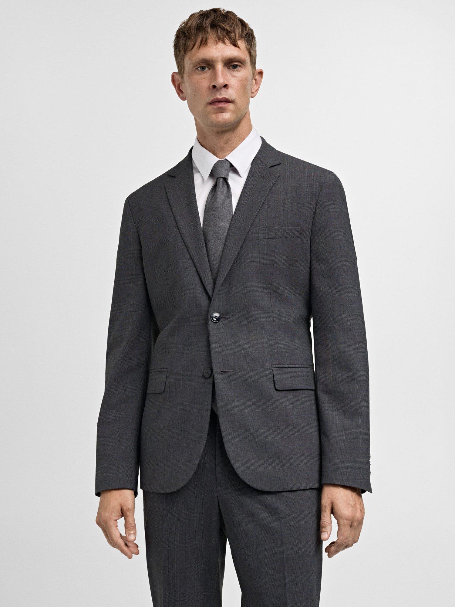 Product image 4 of 8, which shows Mango Paris Super Slim Fit Blazer, Medium Grey, 34