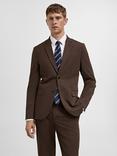 Mango Paris Super Slim Fit Blazer, Medium Brown