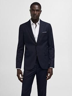 Mango Milan Slim Fit Blazer, Navy, Navy