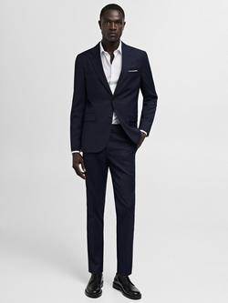 Mango Milan Slim Fit Blazer, Navy - view 2, Navy