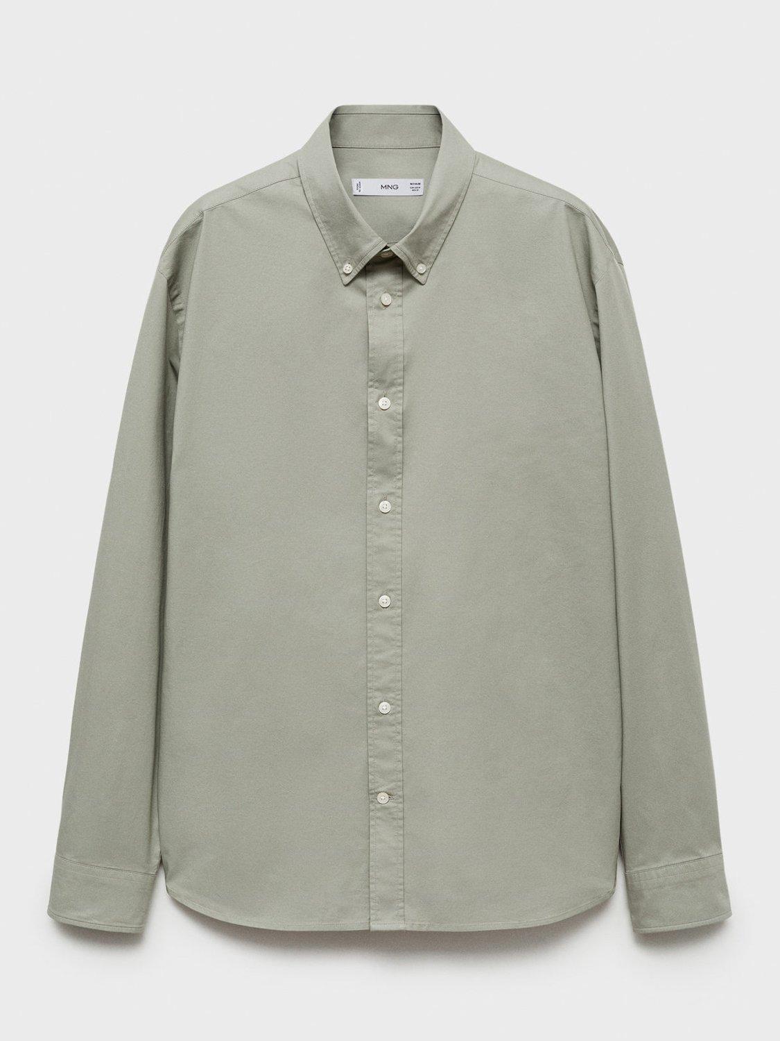 Product image 3 of 8, which shows Mango Nimes Cotton Blend Regular Fit Shirt, Khaki, M