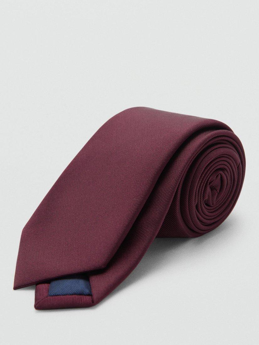 Mango Basic Tie, Dark Red