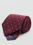 Mango Pic Mulberry Silk Polka Dot Tie, Dark Red