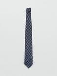 Mango Rombo Mulberry Silk Argyle Print Tie, Navy