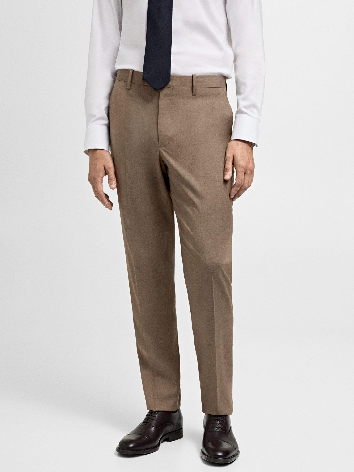 Product image 1 of 8, which shows Mango Milan Slim Fit Trousers, Light Beige, 29