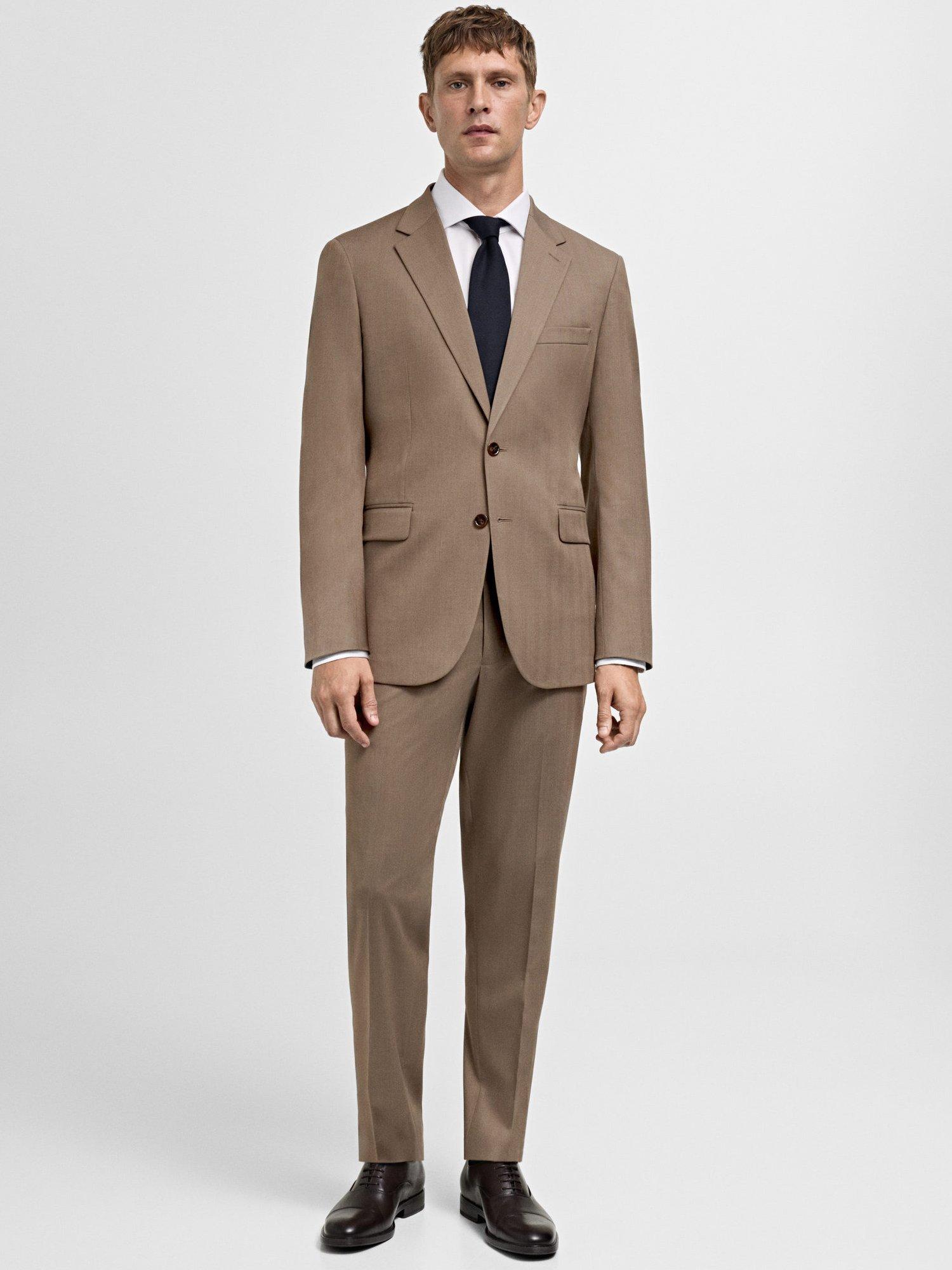 Product image 2 of 8, which shows Mango Milan Slim Fit Trousers, Light Beige, 29