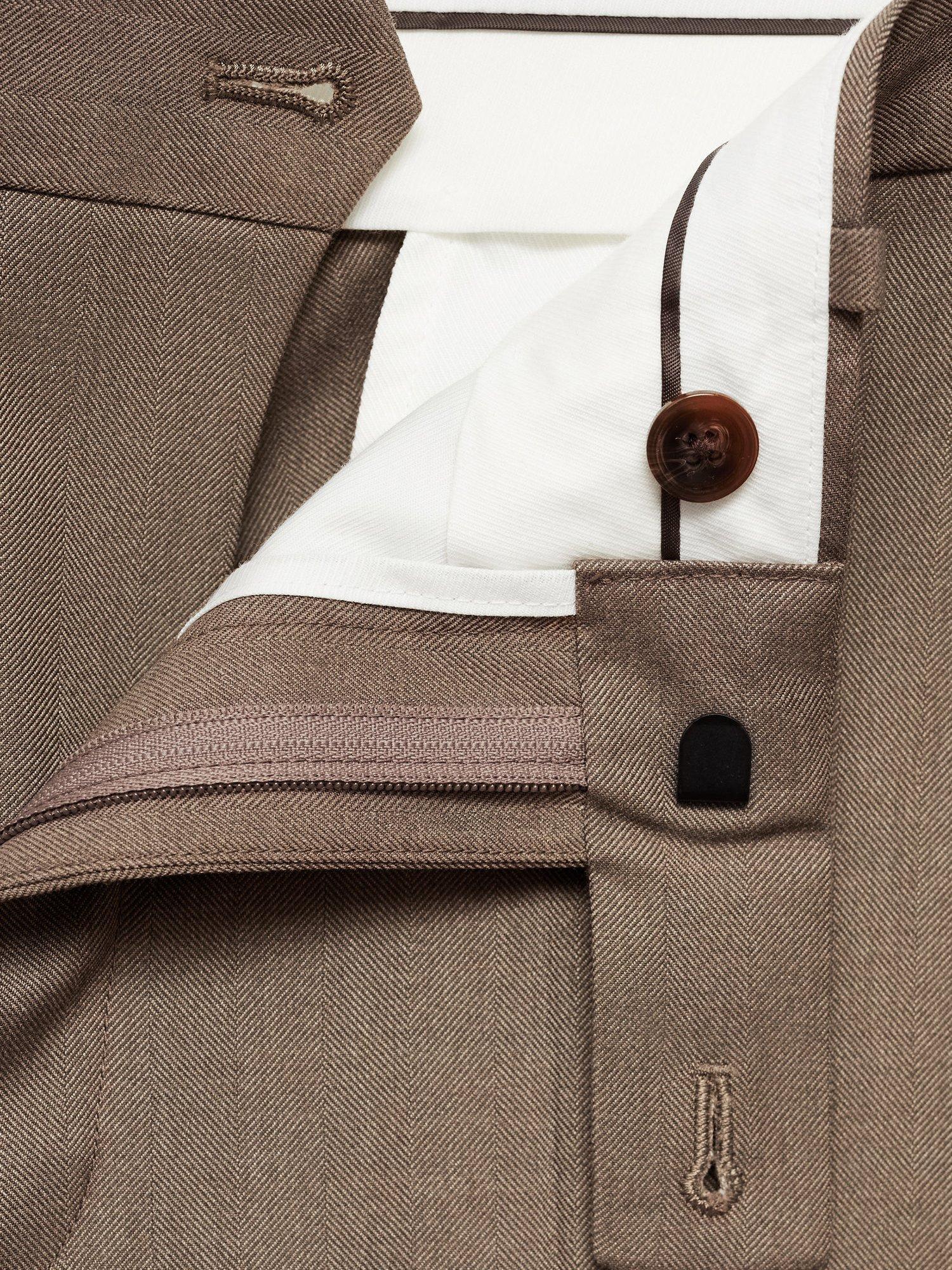 Product image 8 of 8, which shows Mango Milan Slim Fit Trousers, Light Beige, 29