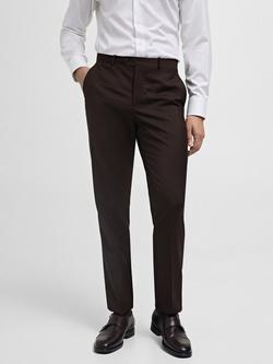 Mango Venecia Straight Tailored Trousers, Brown, Brown