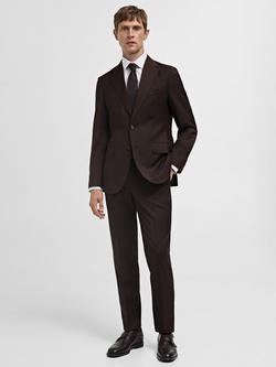 Mango Venecia Straight Tailored Trousers, Brown - view 2, Brown