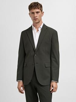 Mango Milan Slim Fit Blazer, Green, Green