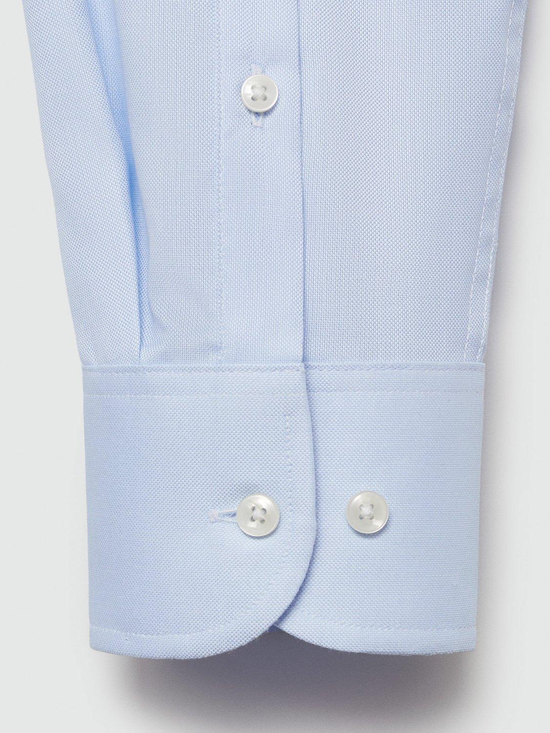 Product image 5 of 8, which shows Mango Emporda Cotton Slim Fit Shirt, Lt-pastel Blue, XS