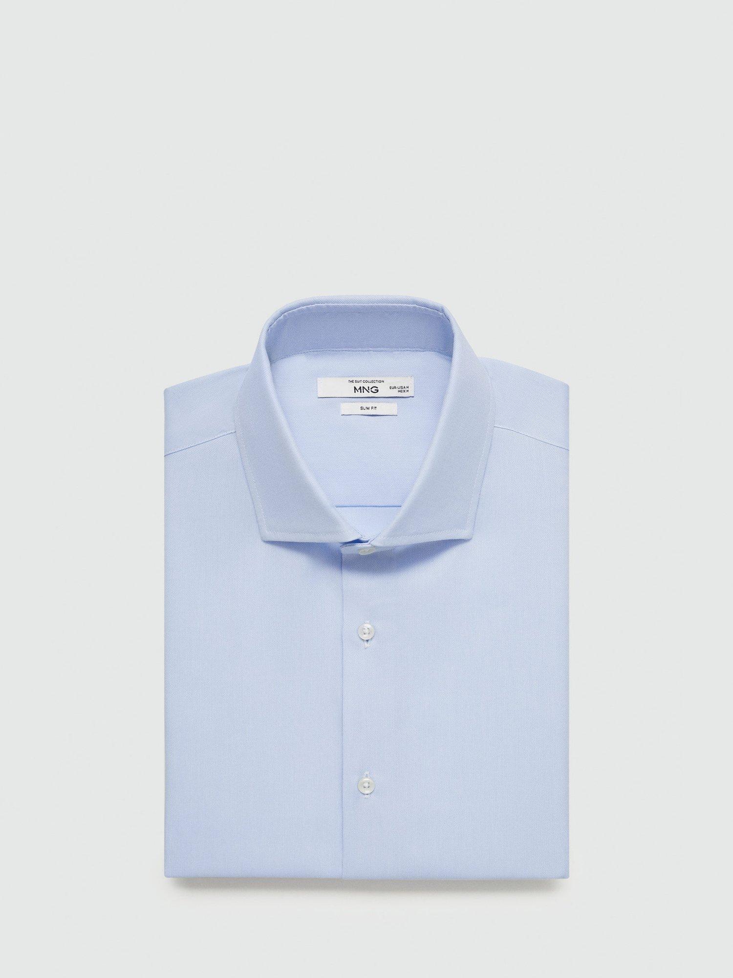 Product image 8 of 8, which shows Mango Emporda Cotton Slim Fit Shirt, Lt-pastel Blue, XS