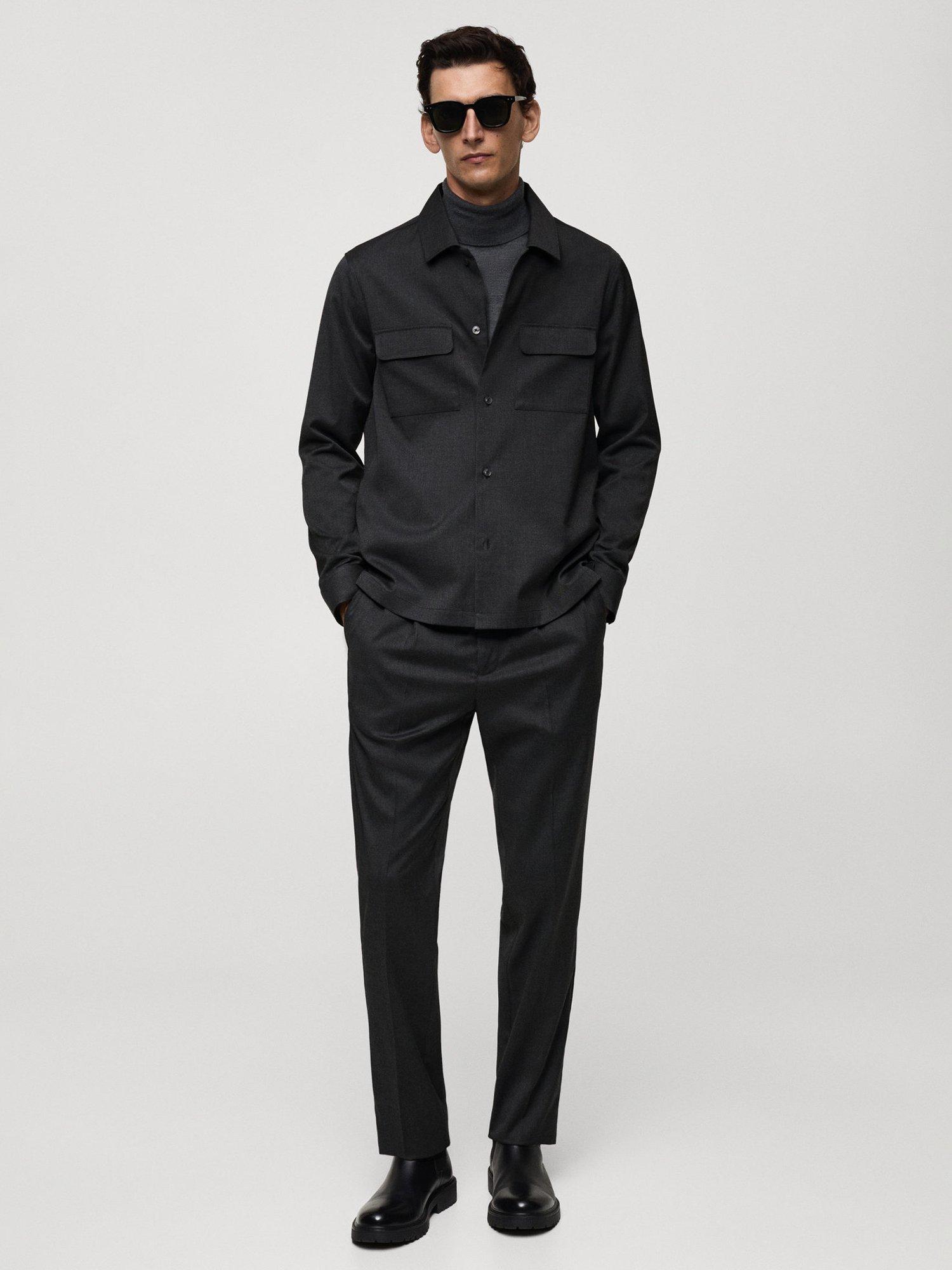 Product image 2 of 8, which shows Mango Marius Regular Fit Overshirt, Dark Grey, XS