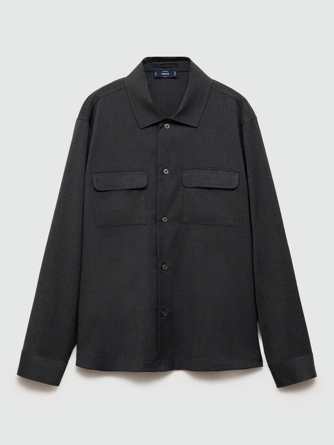 Product image 3 of 8, which shows Mango Marius Regular Fit Overshirt, Dark Grey, XS