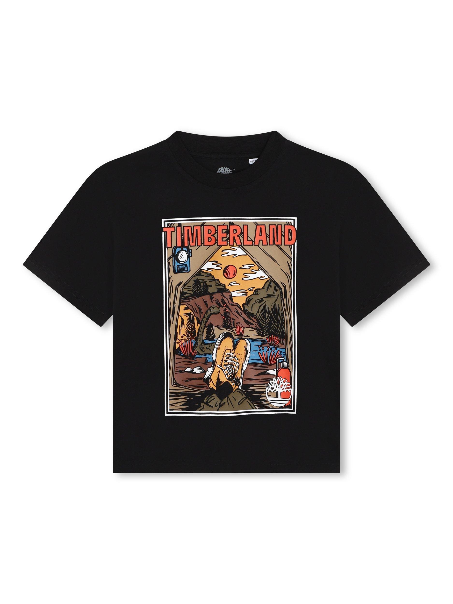 Product image 1 of 2, which shows Timberland Kids' Cotton Jersey T-Shirt, Black, 5 years