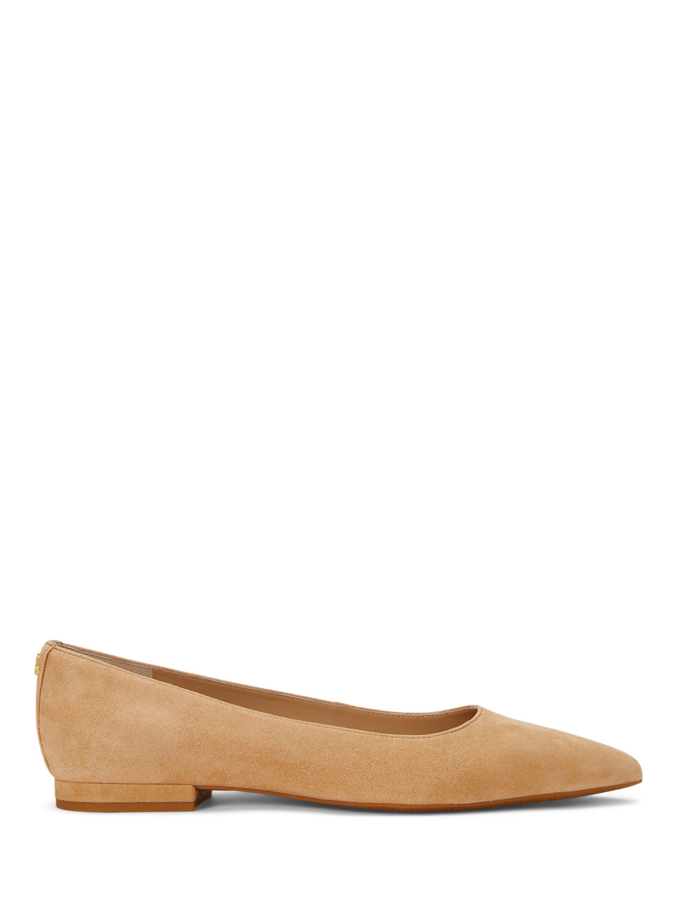 Lauren Ralph Lauren Londyn Suede Ballet Flat Shoes, Camel