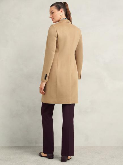 Hobbs Petite Cavendish Pure Wool Coat, Camel - view 2, Camel