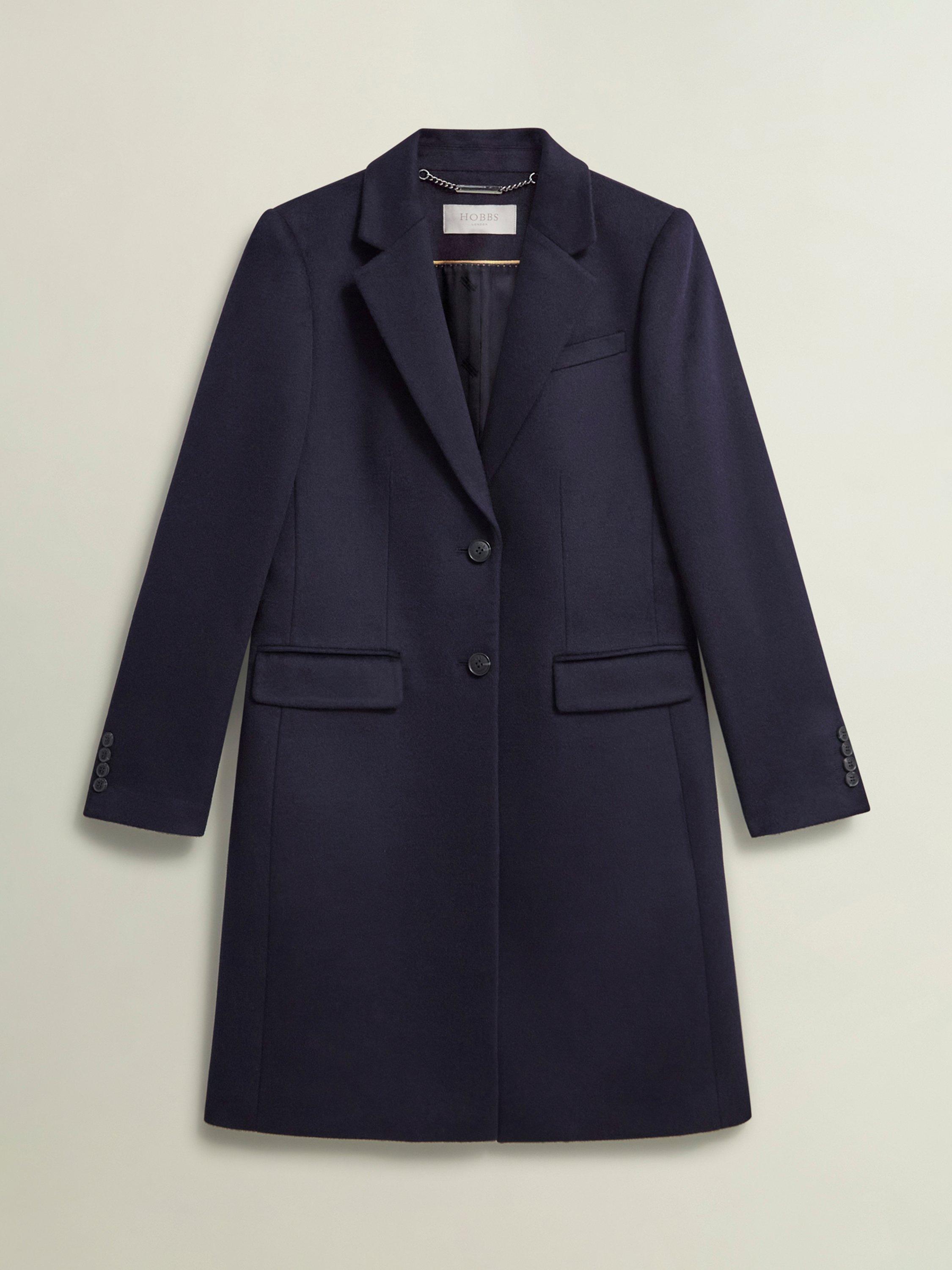 Hobbs Petite Cavendish Wool Coat, Navy