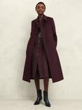 Hobbs Petite Livia Wool Coat, Malbec Purple