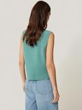Jigsaw Cotton Wool Blend Rib Knit Tank Top
