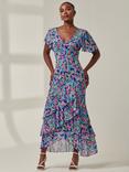 Jolie Moi Floral Tiered Maxi Dress, Multi