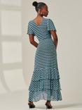 Jolie Moi Geo Print Tiered Maxi Dress, Blue