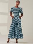 Jolie Moi Spot Print Mesh Maxi Dress, Blue