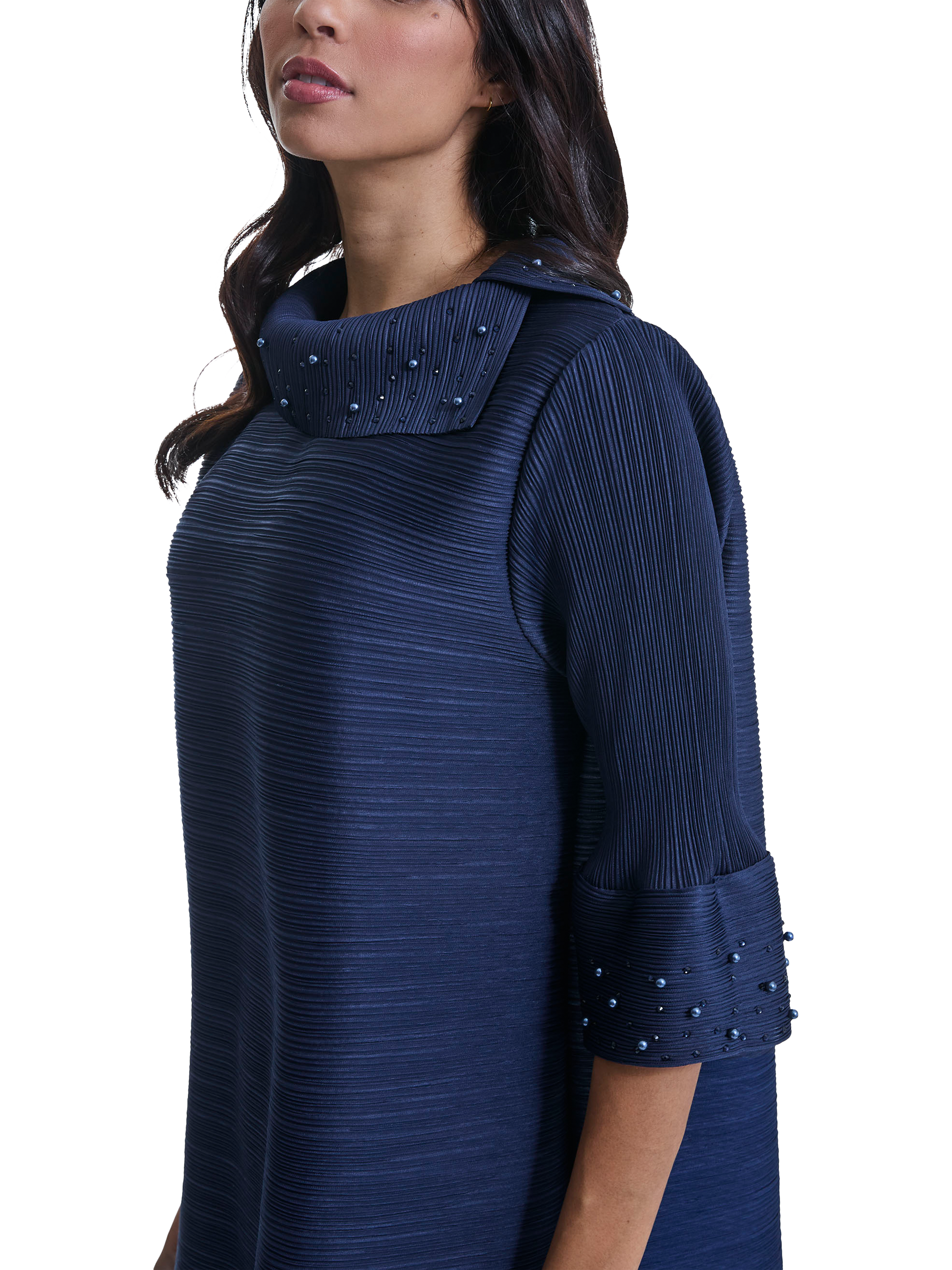 Product image 4 of 5, which shows James Lakeland Embelished A-Line Midi Dress, Navy, S-M