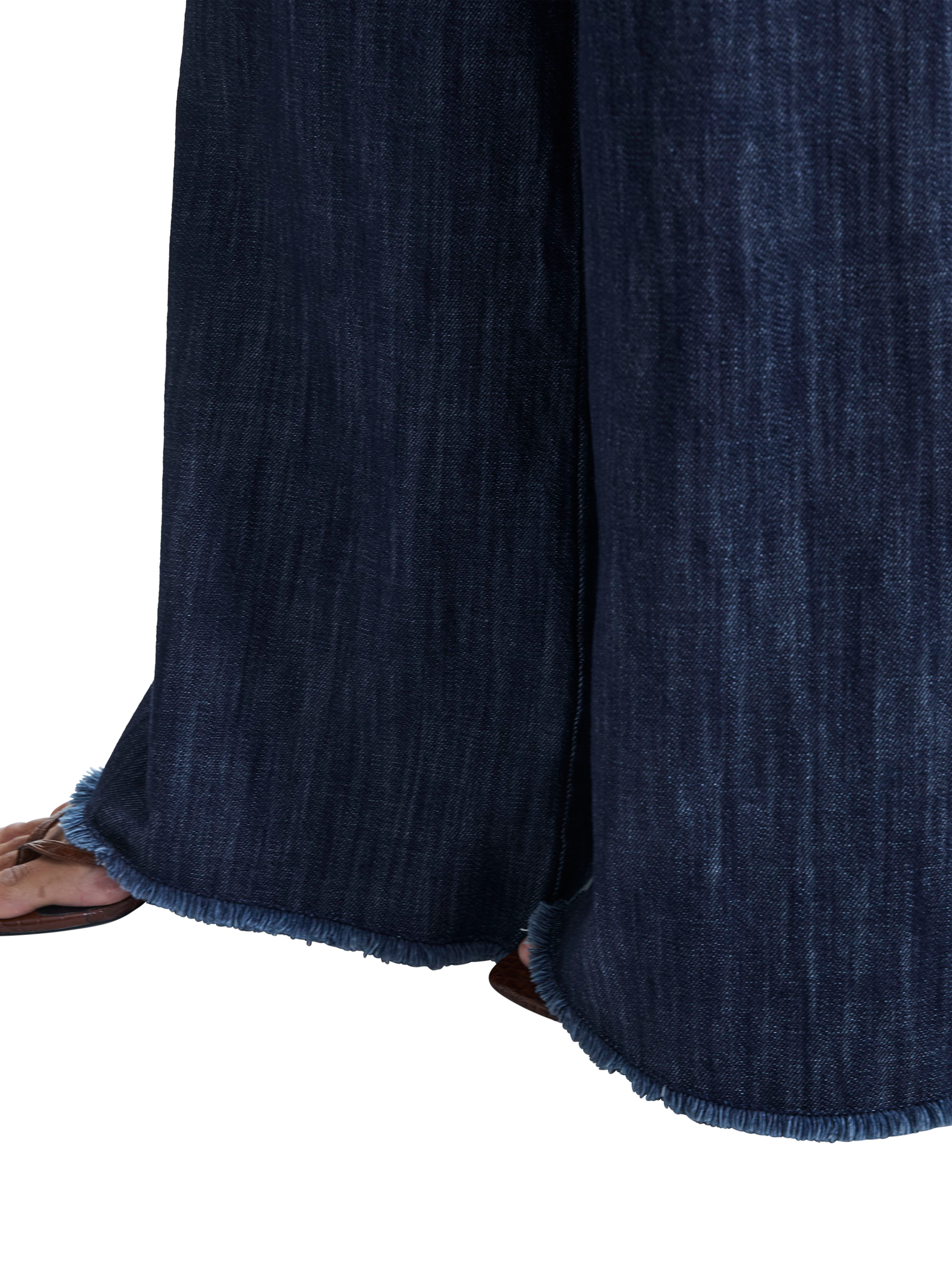 Product image 4 of 6, which shows James Lakeland Frayed Wide Leg Jeans, Denim, 8