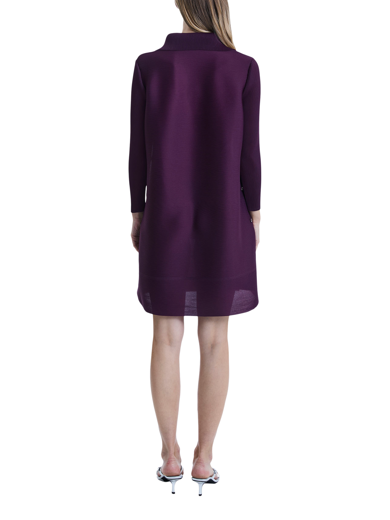 Product image 2 of 5, which shows James Lakeland Pleated Shirt Dress, Purple, S-M