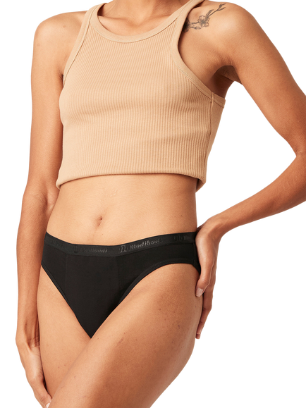 Modibodi Classic Bikini Period Knickers, Super Absorbency - view 2, Black