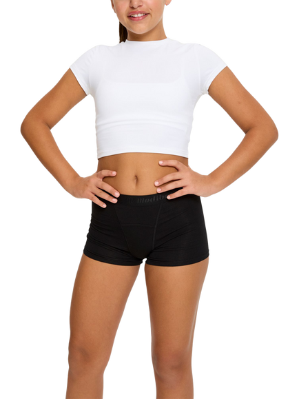 Modibodi Teen Hipster Period Boyshorts, Super Absorbency - view 2, Black